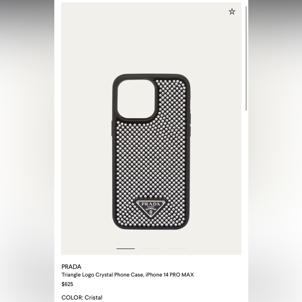 Prada Black Phone Case with Silver Crystal Accents - Picture 3 of 3